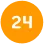 pomarańczowa ikona koła z napisem 24 w środku